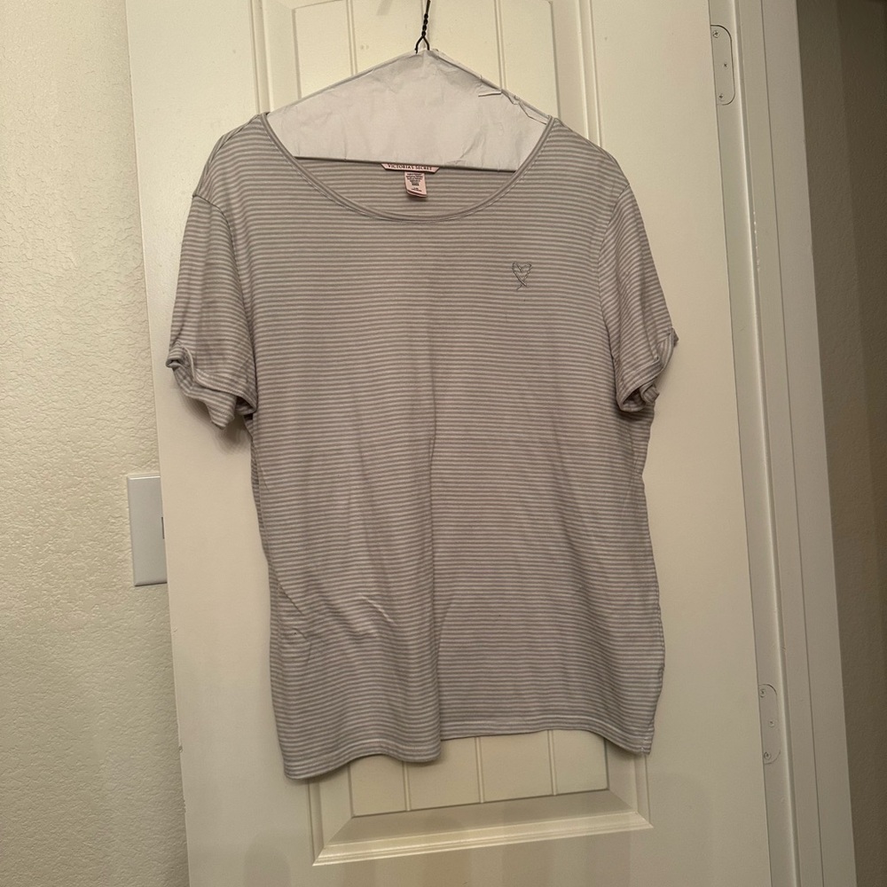 Victoria's Secret Gray Striped Top